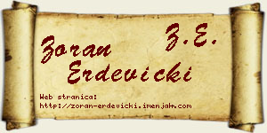 Zoran Erdevički vizit kartica